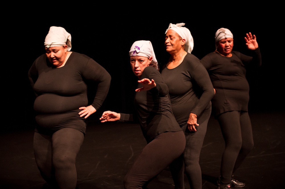 Performers in Bouchra Ouizguen's Ha! Photo by Ian Douglas.